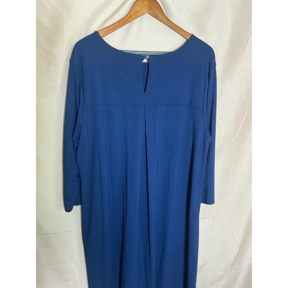 J. Jill Wearever Knit Dress Womens XL Navy Blue Excellent 3/4 Sleeve A-Line - Picture 6 of 11